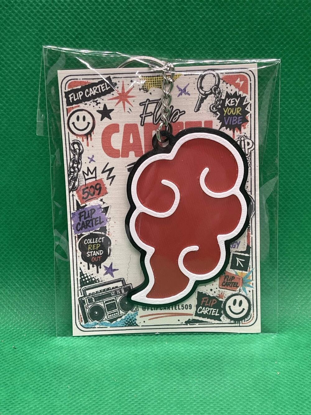 NARUTO AKATSUKI CLAN RED CLOUD KEYCHAIN